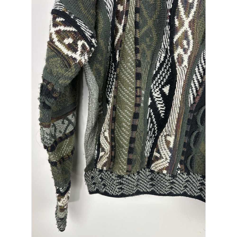 Bachrach Knit 3D Textured Sweater Cosby Biggie Style Earth Tones Mens Size Large - Picture 12 of 16